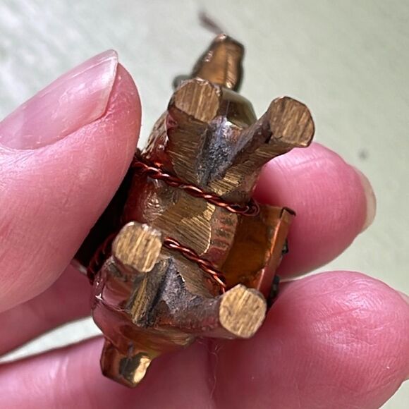 Brass llama turquoise cargo copper saddle figurine. - Picture 4 of 6